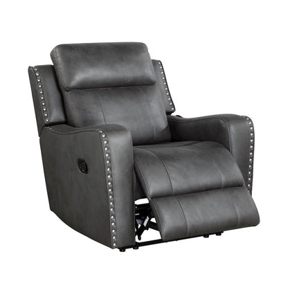 Kellen Microfiber Reclining Chair in Smoky Gray