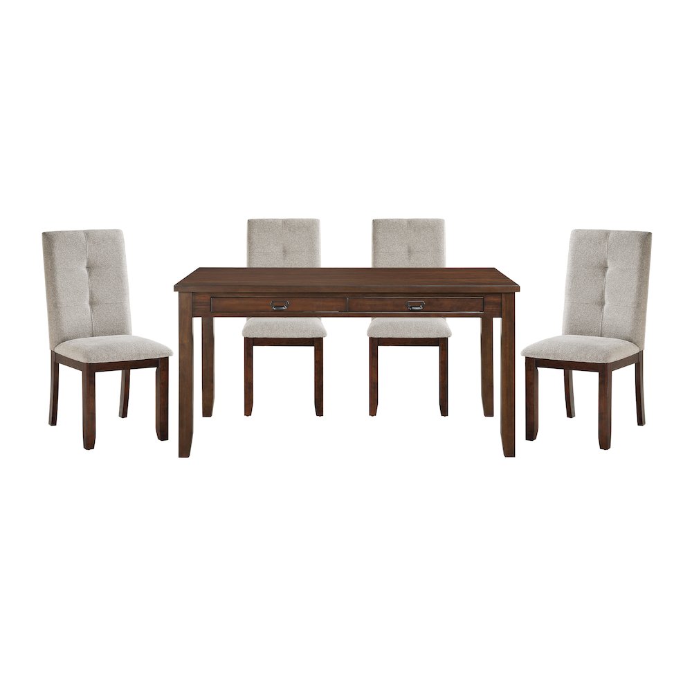Binghampton Asian Hardwood 5-Piece Dining Set in Dark Cherry