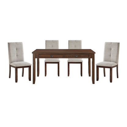 Binghampton Asian Hardwood 5-Piece Dining Set in Dark Cherry