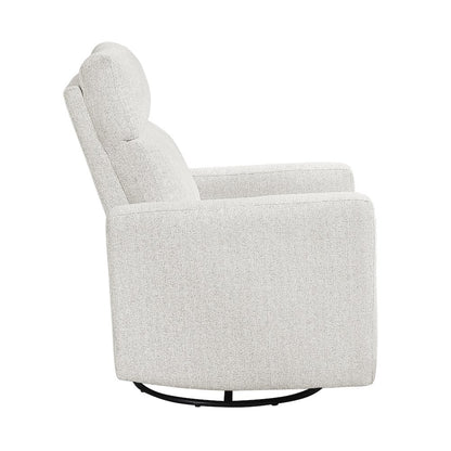 Olathe Chenille Swivel Glider Reclining Chair in Newsprint