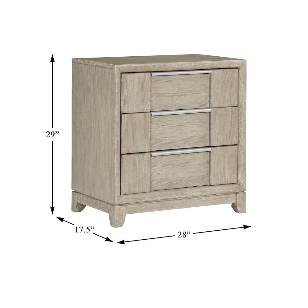 Mckewen Asian Hardwood Nightstand in Light Gray