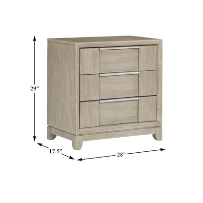 Mckewen Asian Hardwood Nightstand in Light Gray