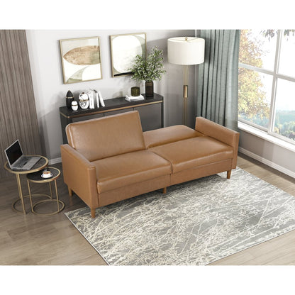Carlton Faux Leather Elegant Lounger in Camel