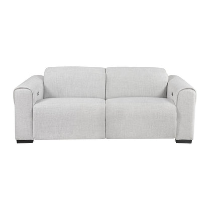 McPherson Chenille Power Double Reclining Love Seat in Cloud