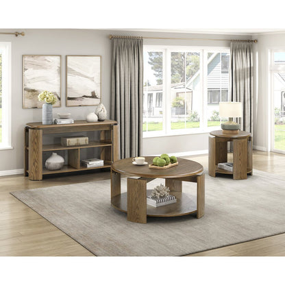 Ellis Asian Hardwood Cocktail Table in Brown