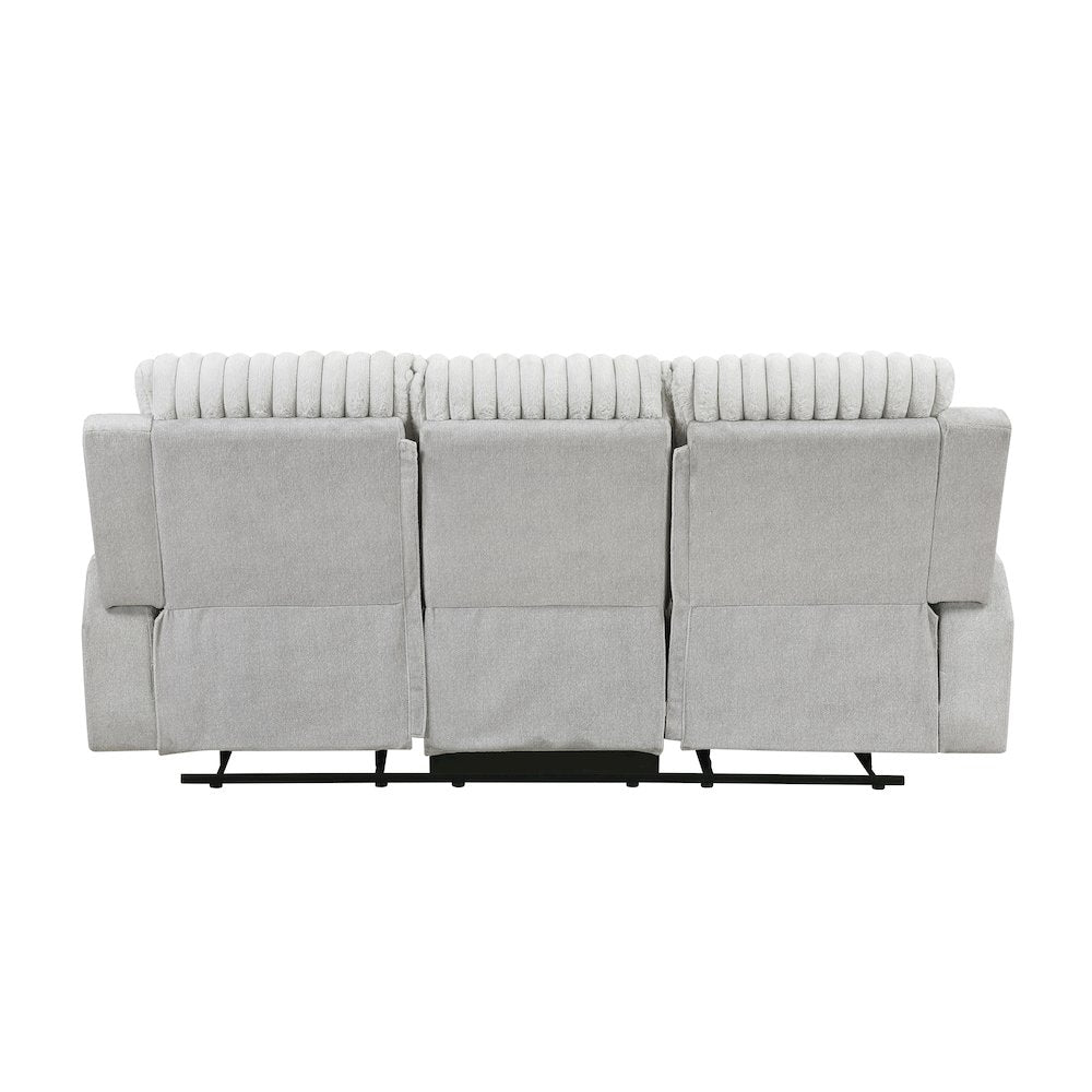 Benton Corduroy 3pc Set: Sofa, Love, Chair in Light Gray