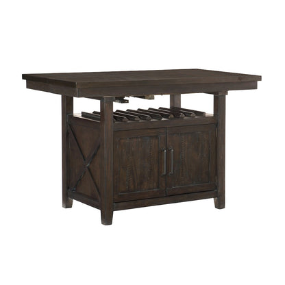 Oxton Asian Hardwood 5pcs Cntr Hght Dining Set in Distressed Dark Cherry