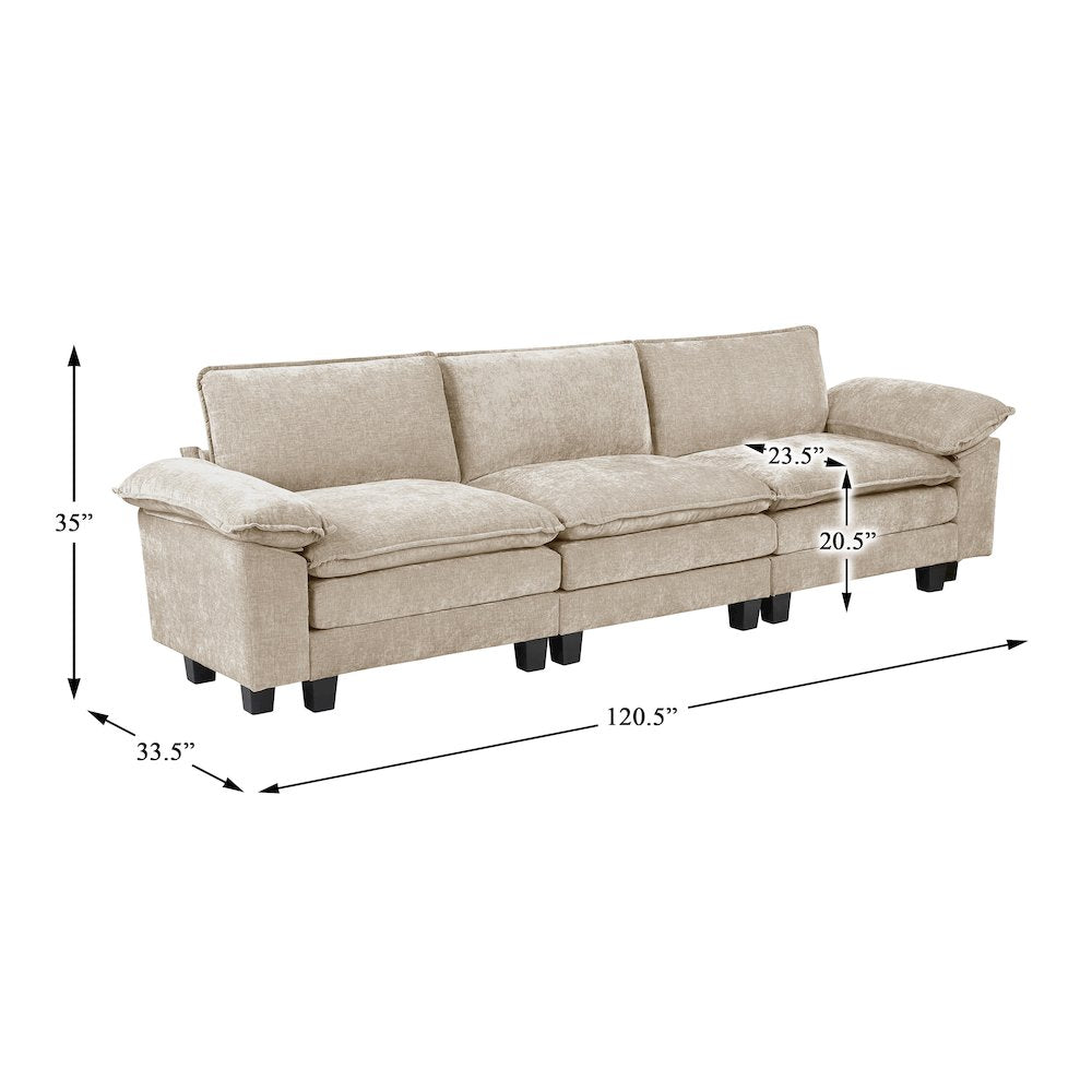 Dublin Chenille Sofa in Taupe