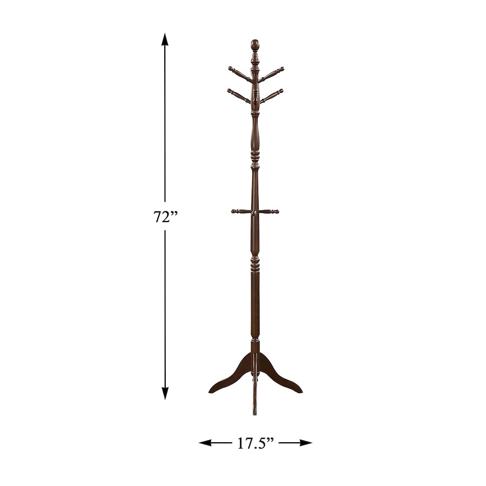 Manny Rubberwood Coat Rack in Dark Brown