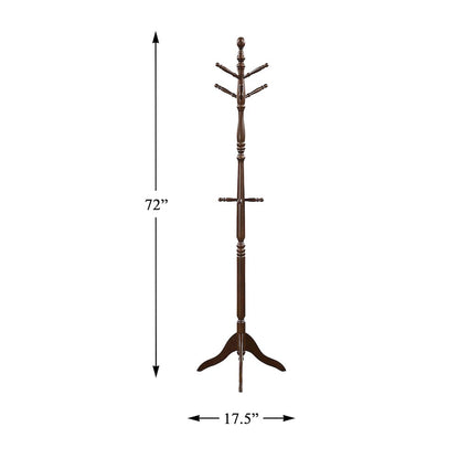 Manny Rubberwood Coat Rack in Dark Brown