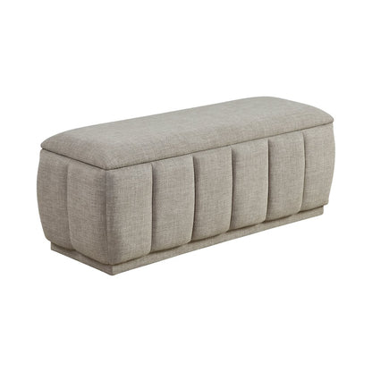 Maize Textured Lift Top Storage Bench in Taupe