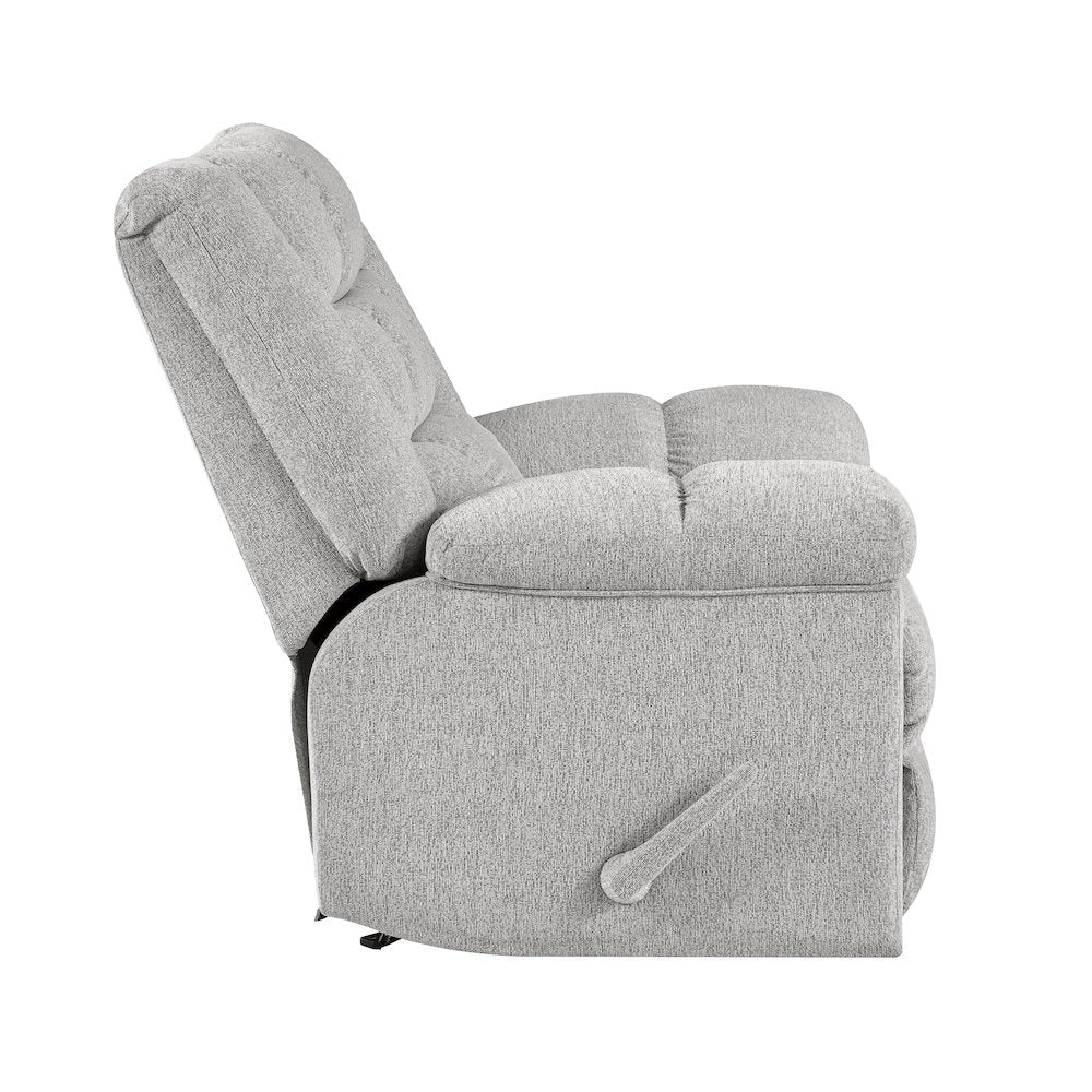 Baldwin Chenille Rocker Reclining Chair in Light Gray