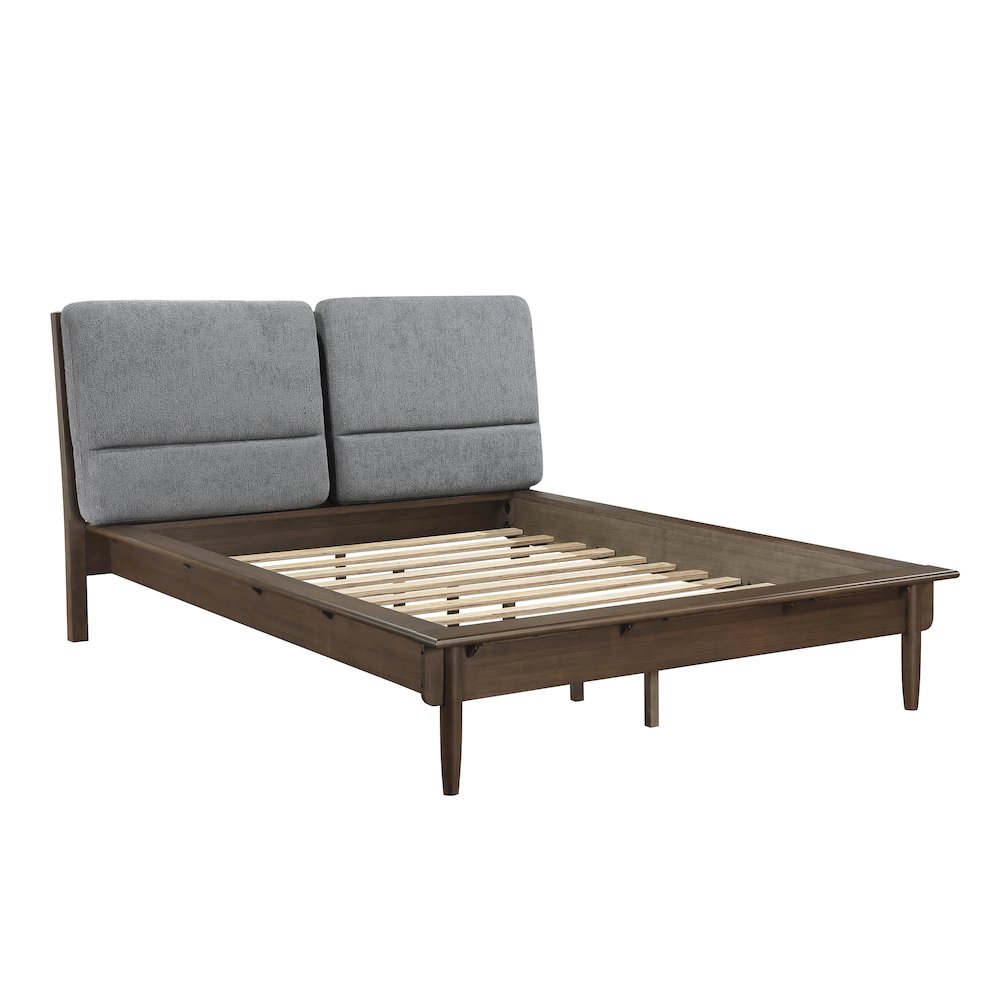 Astrid Asian Hardwood Eastern King Platform Bed in Walnut