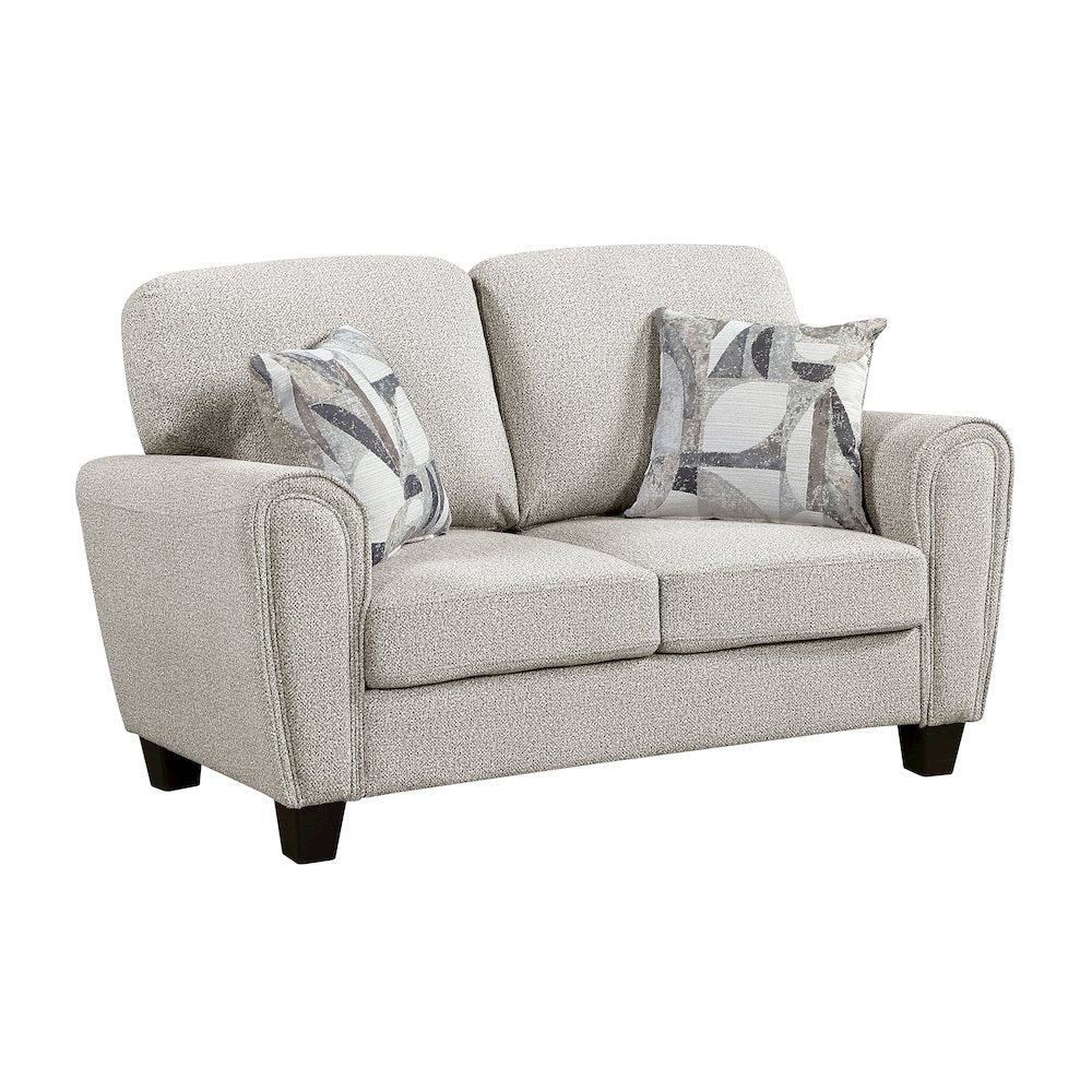 Lemond Chenille 2pc Set: Sofa, Love in Gray