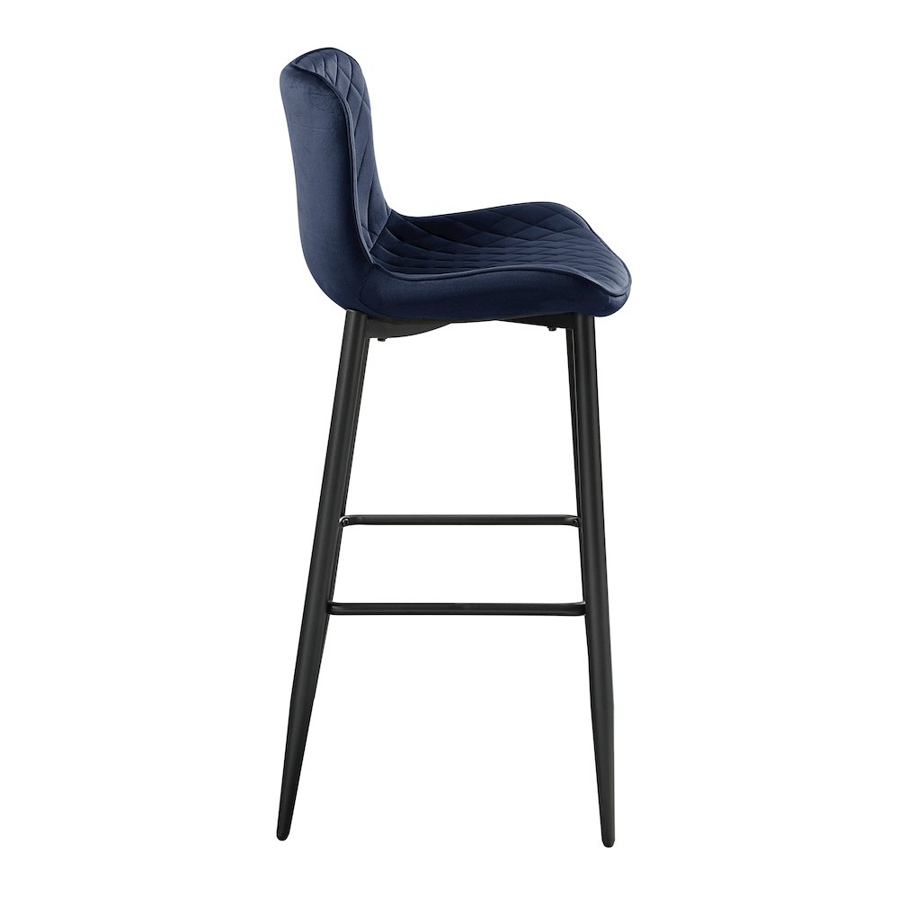 Nya Velvet Pub Height Chair in Blue
