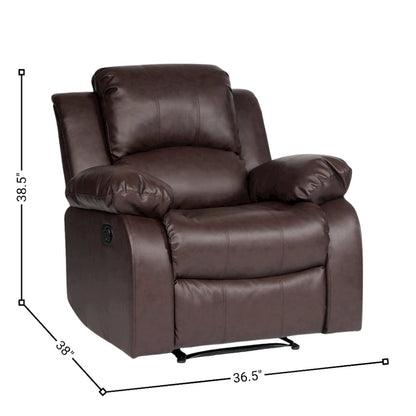 Brown Leather Recliner Chair, Recliner for Compact Living Spaces
