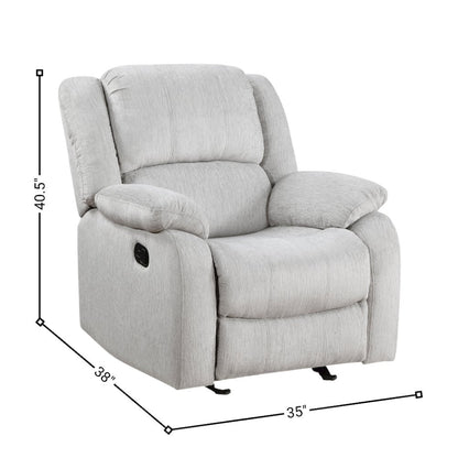 Gray Manual Recliner, Plush Reclining Chair for Living Room Comfort