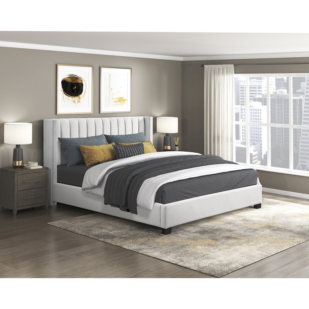 Emerson Textured California King Bed in a Box in Beige