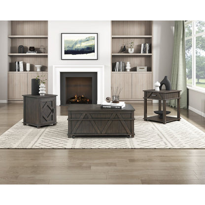 Lakeside Rubberwood Lift Top Cocktail Table in Brown