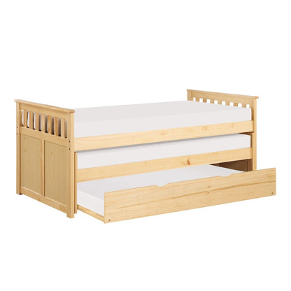 Bartly Pine Twin/Twin Bed with Twin Trundle in Natural Pine