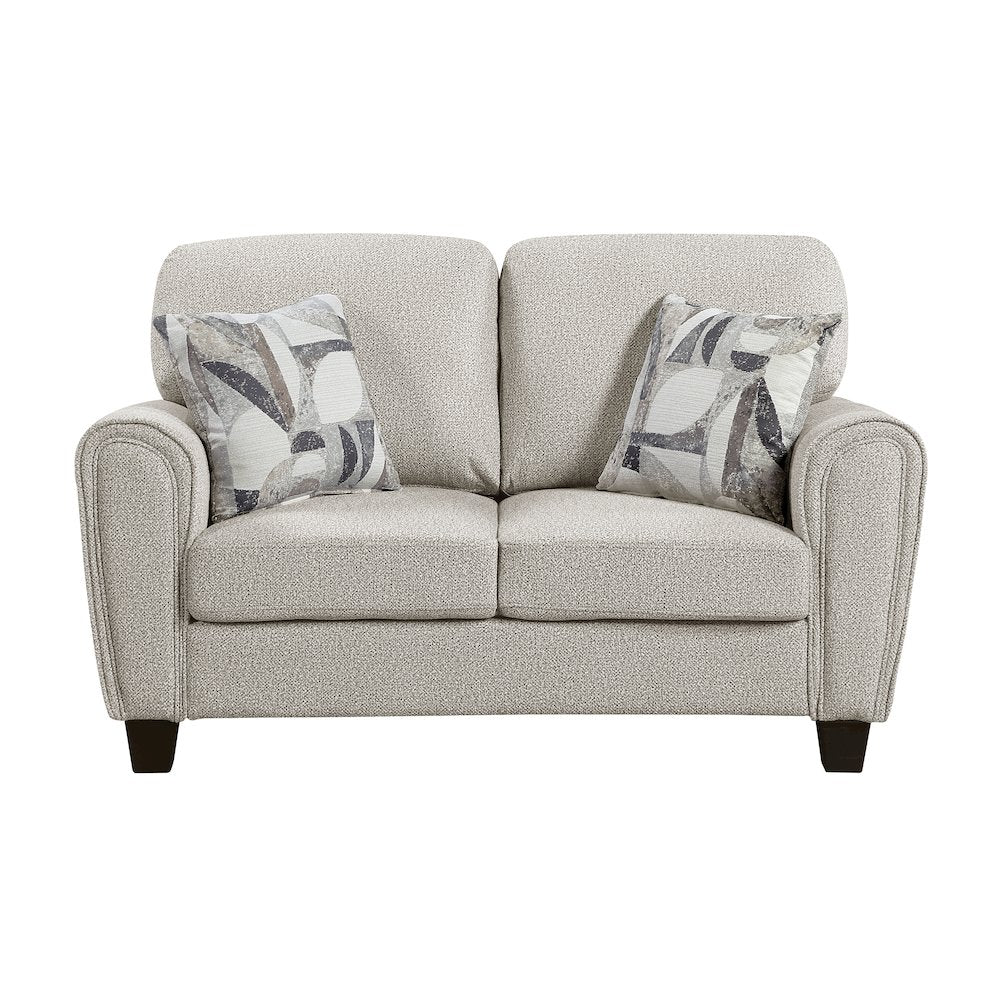 Lemond Chenille Love Seat in Gray