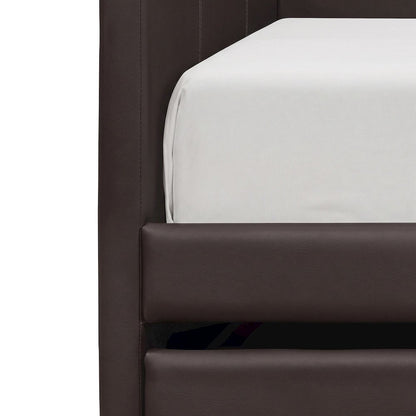 Starlight Canyon Home Faux Leather-Upholstered Daybed with Arms, Brown