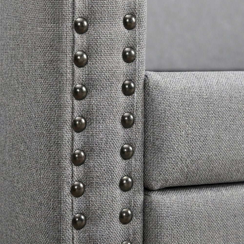 Tulney Fabric Upholstered Twin Daybed with Trundle, Sofa Bed, Gray