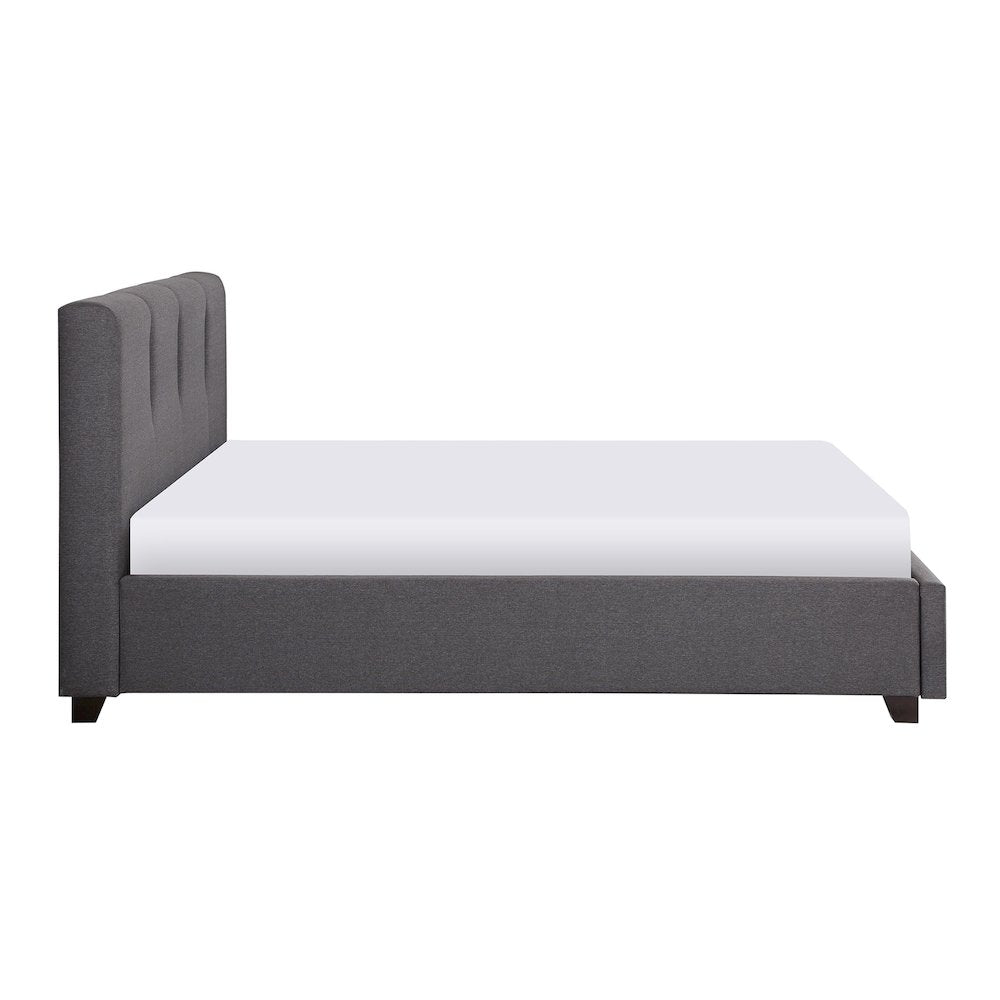 Aitana Textured California King Platform Bed in Graphite