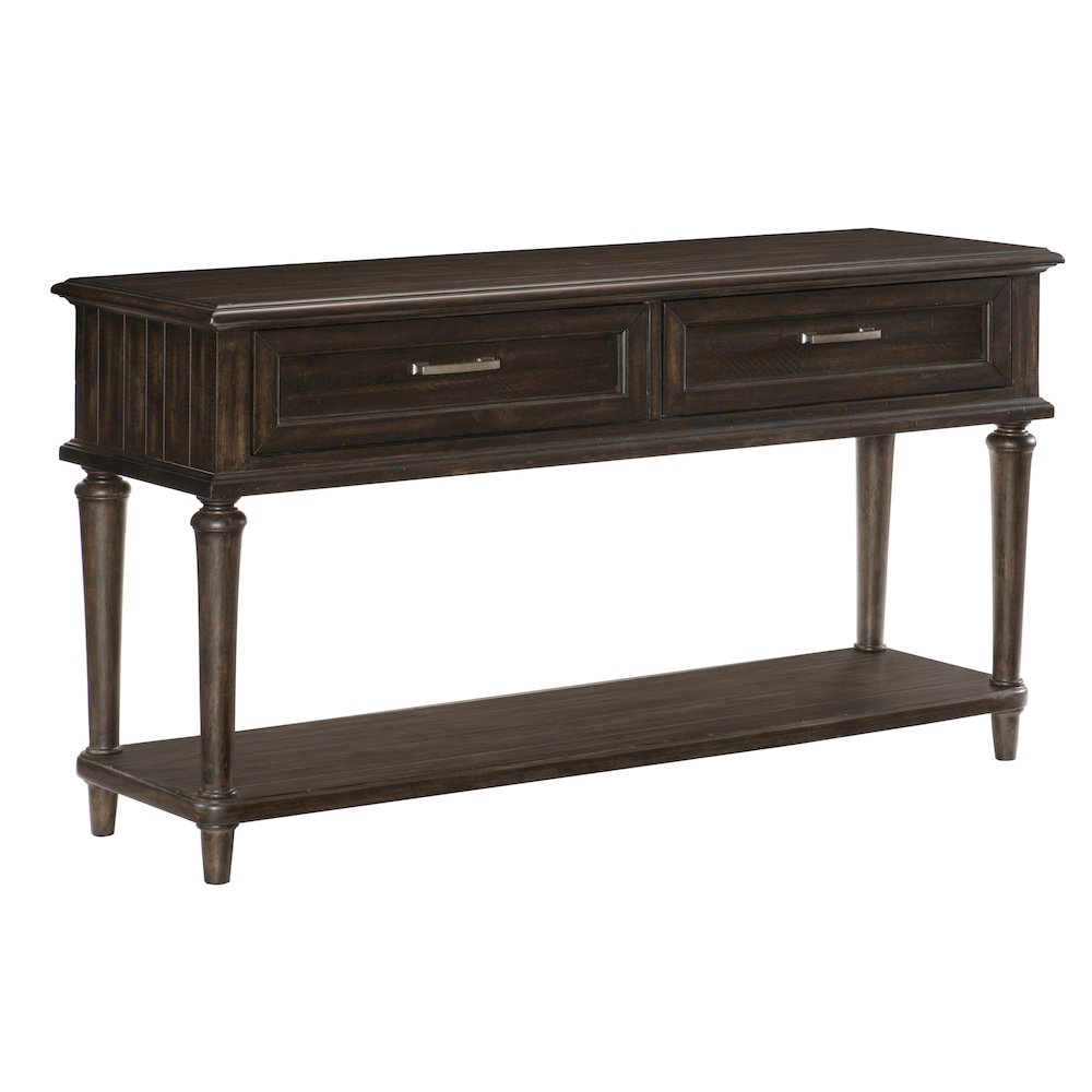 Cardano Asian Hardwood End Table with drawers  in Driftwood Charcoal
