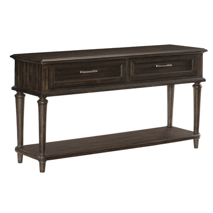 Cardano Asian Hardwood End Table with drawers  in Driftwood Charcoal