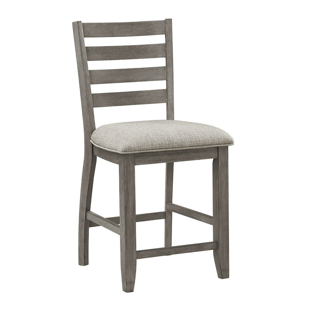 Tigard Asian Hardwood 5-Piece Counter Height Dining Set in Cherry & Gray