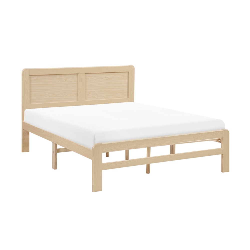 Carter Asian Hardwood Queen Platform Bed in Natural