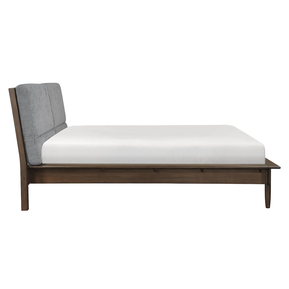Astrid Asian Hardwood Eastern King Platform Bed in Walnut