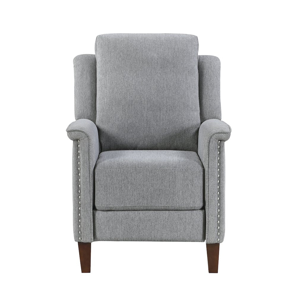 Lansing Chenille Push Back Reclining Chair in Gray