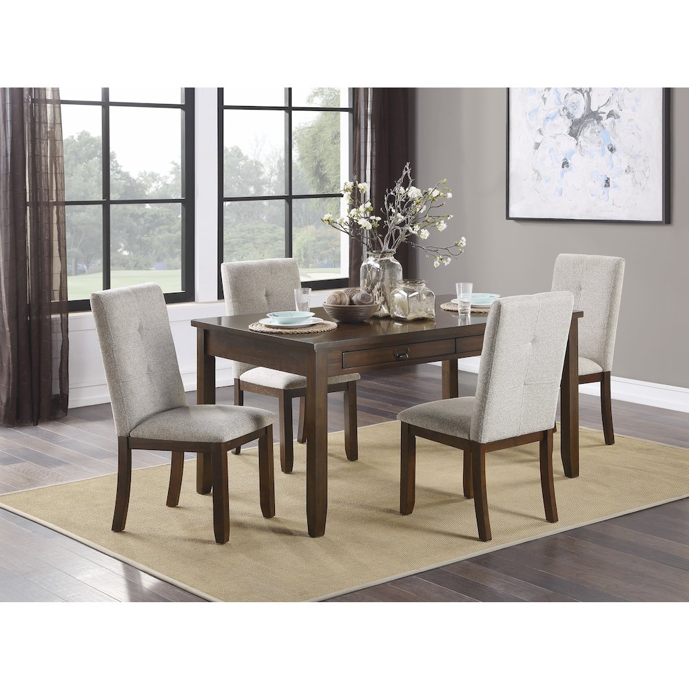 Binghampton Asian Hardwood 5-Piece Dining Set in Dark Cherry