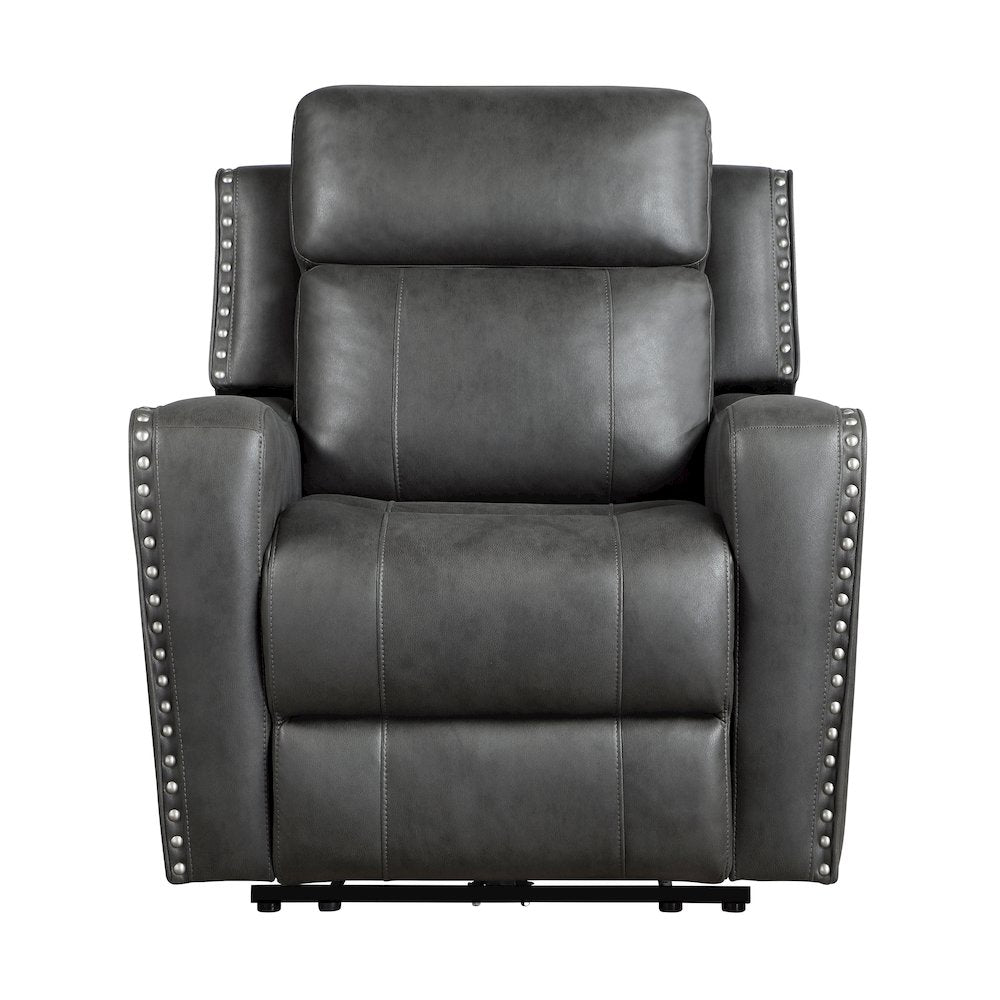 Kellen Microfiber Reclining Chair in Smoky Gray
