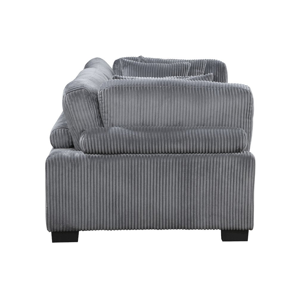 Traverse Corduroy Love Seat in Gray