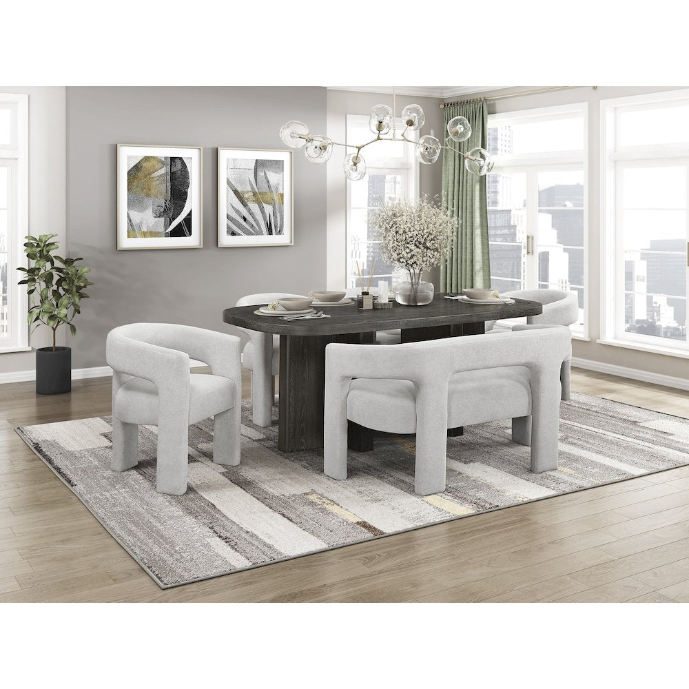 Marais Boucle Dining Chairs, Set of 2 in Light Gray