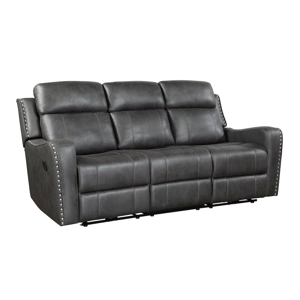 Kellen Microfiber 2pc Set: Sofa, Love in Smoky Gray