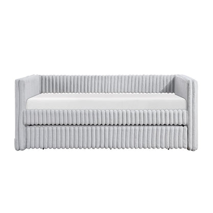 Chapman Corduroy Daybed with Trundle in Gray