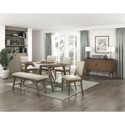 Monroe Textured Dining Bench in Cream