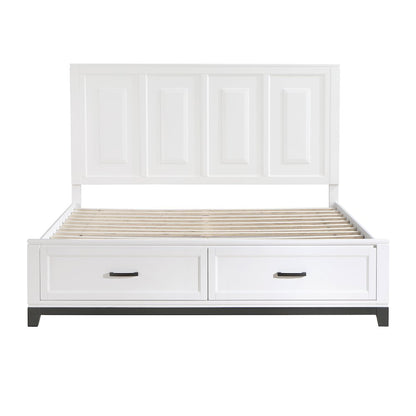Garretson Acacia EK Pltfm Bed in 2-Tone Finish (White and Metallic Gray)