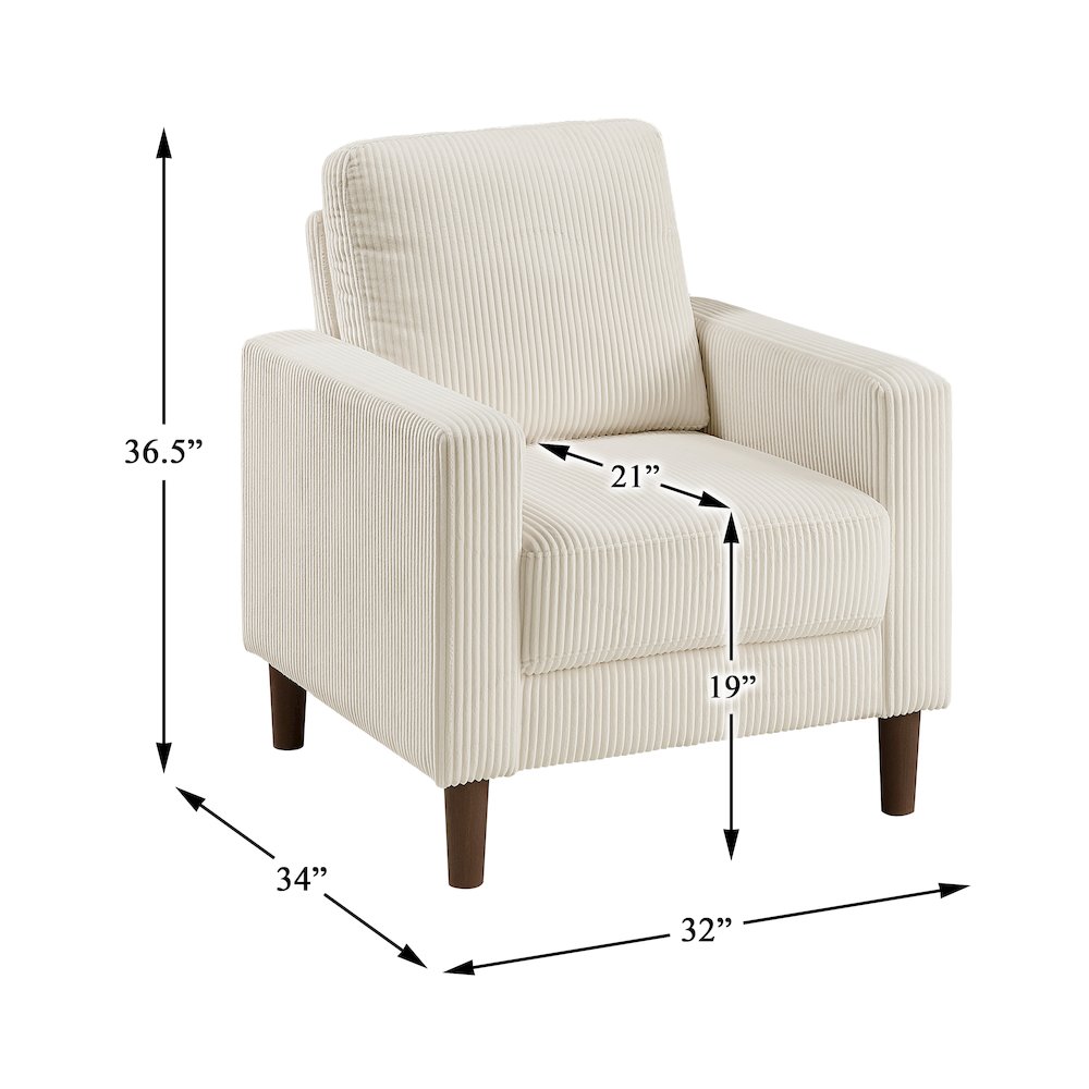 Crandall Corduroy Chair in Beige