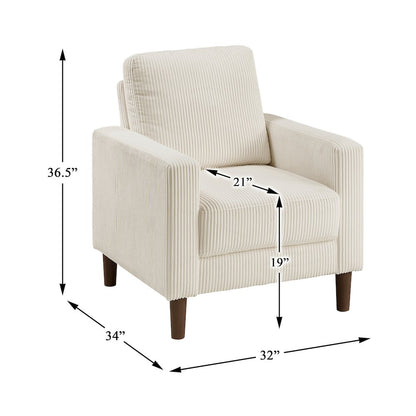 Crandall Corduroy Chair in Beige