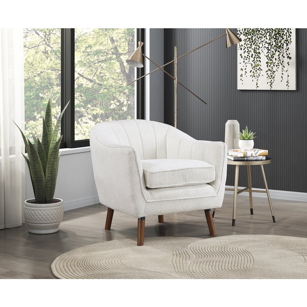 Cutler Textured Accent Chair in White