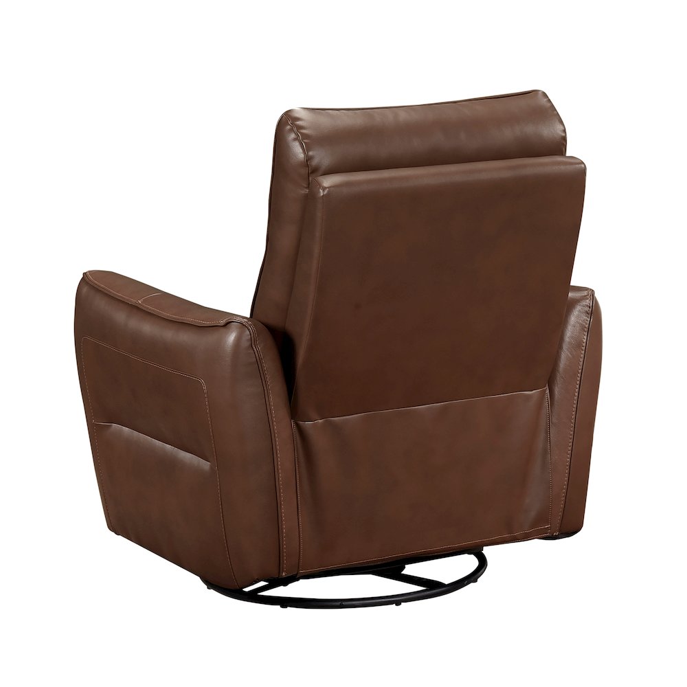 Thomas Leather Swivel Glider Reclining Chair in Toffee Brown