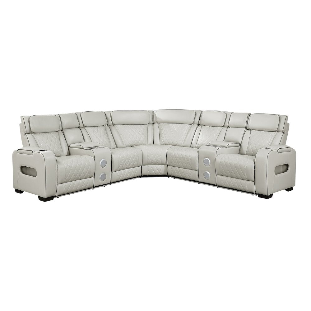 Fairway Faux Leather 3-Piece Power Reclining Sectional in Taupe