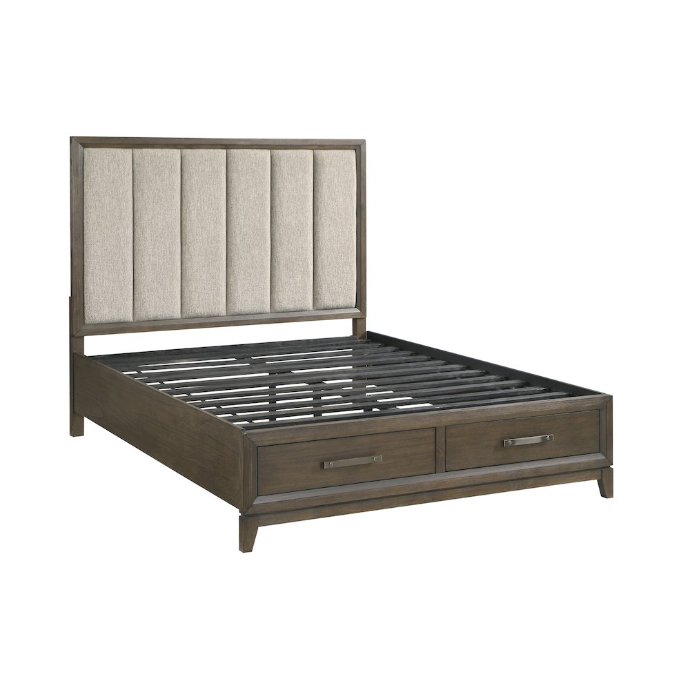 Aris Asian Hardwood California King Platform Bed in Dark Walnut