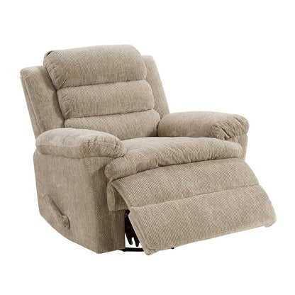 Oxford Microfiber Swivel Glider Reclining Chair in Brown