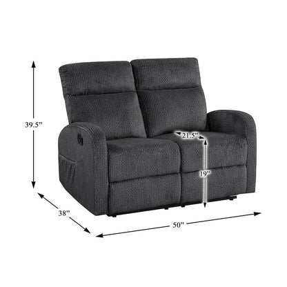 Allen Microfiber 2pc Set: Sofa, Love in Dark Gray
